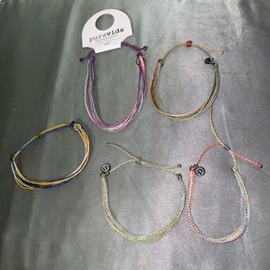 4 Pura Vida Bracelets and 1 NEW Anklet